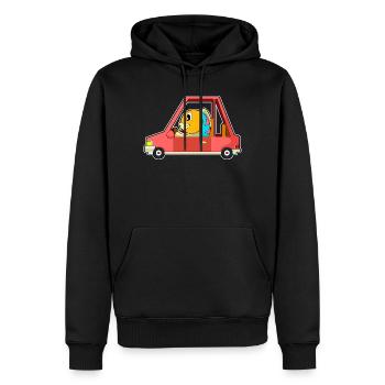 Voiture de pêche - Sweat à capuche Premium bio Homme - noir - Devant - Nico (187cm)