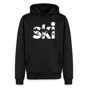Conception faute de Panorama de la Montagne de Ski - Sweat à capuche Premium bio Homme - noir - Devant - Nico (187cm)