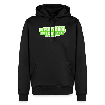 Je suis plutôt cool mais je pleure beaucoup, drôle, émotionnel - Sweat à capuche Premium bio Homme - noir - Devant - Nico (187cm)