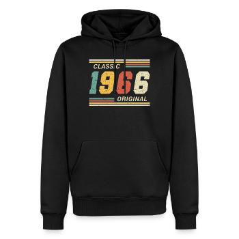 1966 - Original classique - Sweat à capuche Premium bio Homme - noir - Devant - Nico (187cm)