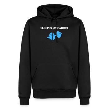 Sleep is my Cardio Lustiges Fitness & Schlaf Shirt - Männer Premium Bio Hoodie - Schwarz - Vorne - Nico (187cm)