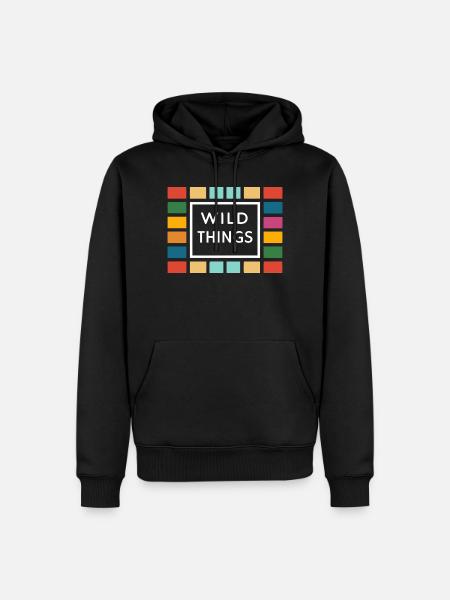 Wild Things Bunte Rahmen - Männer Premium Bio Hoodie - Schwarz