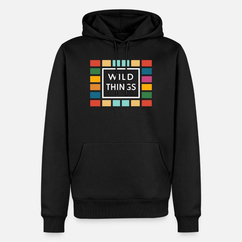 Wild Things Bunte Rahmen - Männer Premium Bio Hoodie - Schwarz
