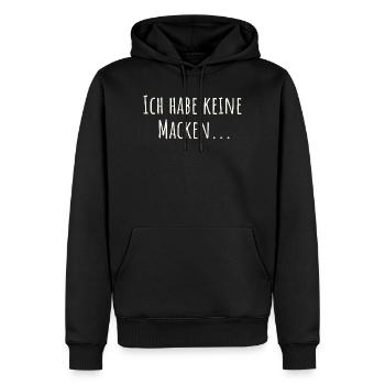 Lustiger Spruch - Ich habe keine  Macken - Männer Premium Bio Hoodie - Schwarz - Vorne - Nico (187cm)