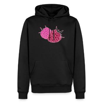 Raspberry Duo Pop Art - Männer Premium Bio Hoodie - Schwarz - Vorne - Nico (187cm)