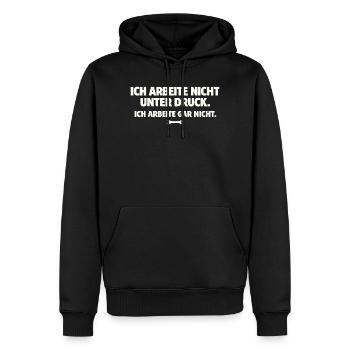 Je ne travaille pas du tout en disant - Sweat à capuche Premium bio Homme - noir - Devant - Nico (187cm)
