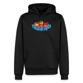 VALENTINE - Männer Premium Bio Hoodie - Schwarz - Vorne - Nico (187cm)