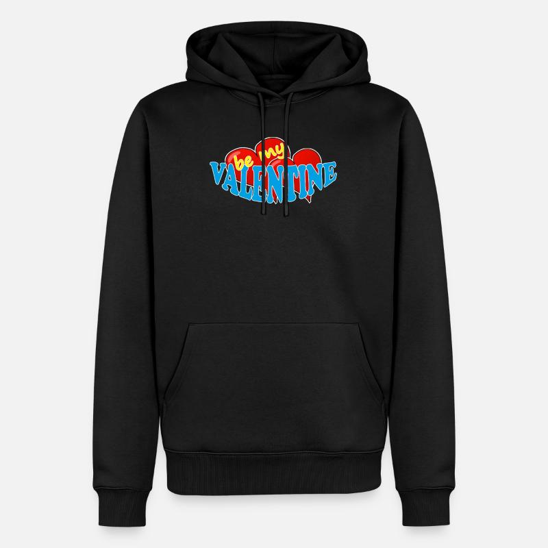VALENTINE - Männer Premium Bio Hoodie - Schwarz