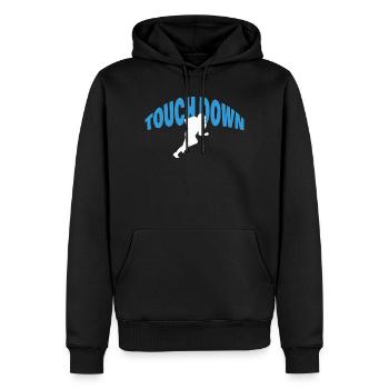 Touch Down - Men’s Premium Organic Hoodie - black - Front - Nico (187cm)