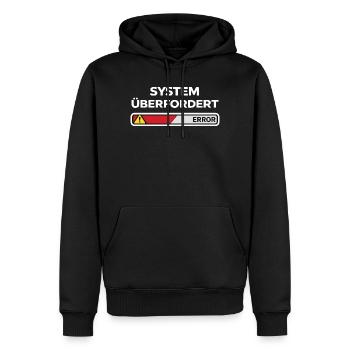 System überfordert Error - Männer Premium Bio Hoodie - Schwarz - Vorne - Nico (187cm)