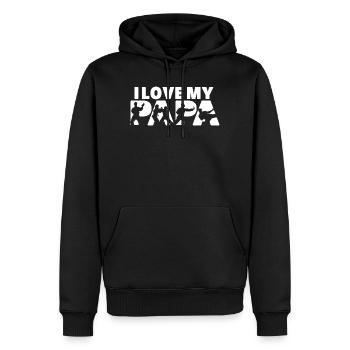 Ich liebe meine Judo Papa Martial Arts Silhouette - Männer Premium Bio Hoodie - Schwarz - Vorne - Nico (187cm)