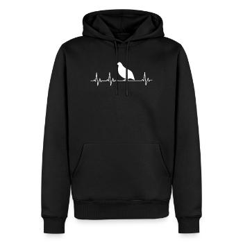 Caille - Éleveur de caille - Sweat à capuche Premium bio Homme - noir - Devant - Nico (187cm)