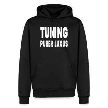 tuning - Men’s Premium Organic Hoodie - black - Front - Nico (187cm)