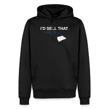 Je vendrais ce Drôle d’agent immobilier - Sweat à capuche Premium bio Homme - noir - Devant - Nico (187cm)