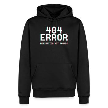 404 Fehler Motiv Glitch-Design - Männer Premium Bio Hoodie - Schwarz - Vorne - Nico (187cm)