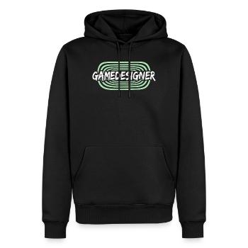 Concepteur de jeux en tant que collègue de travail - Sweat à capuche Premium bio Homme - noir - Devant - Nico (187cm)