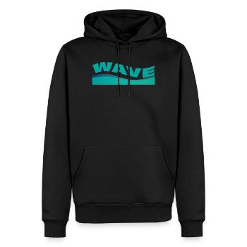WAVE - Männer Premium Bio Hoodie - Schwarz - Vorne - Nico (187cm)