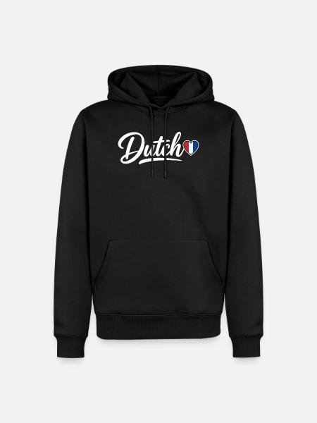 Dutch Script with Flag Heart Fan Patriotic - Men’s Premium Organic Hoodie - black