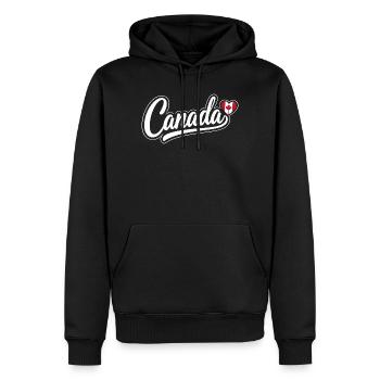 Scénario canadien avec cœur de feuille d’érable Fan patriotique - Sweat à capuche Premium bio Homme - noir - Devant - Nico (187cm)