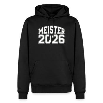 Champion 2026 Logo - Sweat à capuche Premium bio Homme - noir - Devant - Nico (187cm)