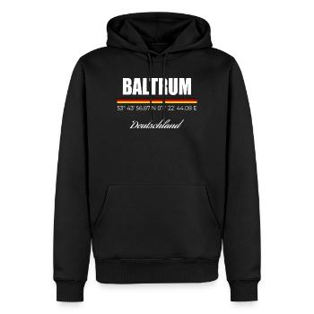 Baltrum - Sweat à capuche Premium bio Homme - noir - Devant - Nico (187cm)