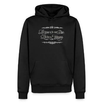 Ich brauche keinen Plan – Ich habe Erfahrung - Männer Premium Bio Hoodie - Schwarz - Vorne - Nico (187cm)