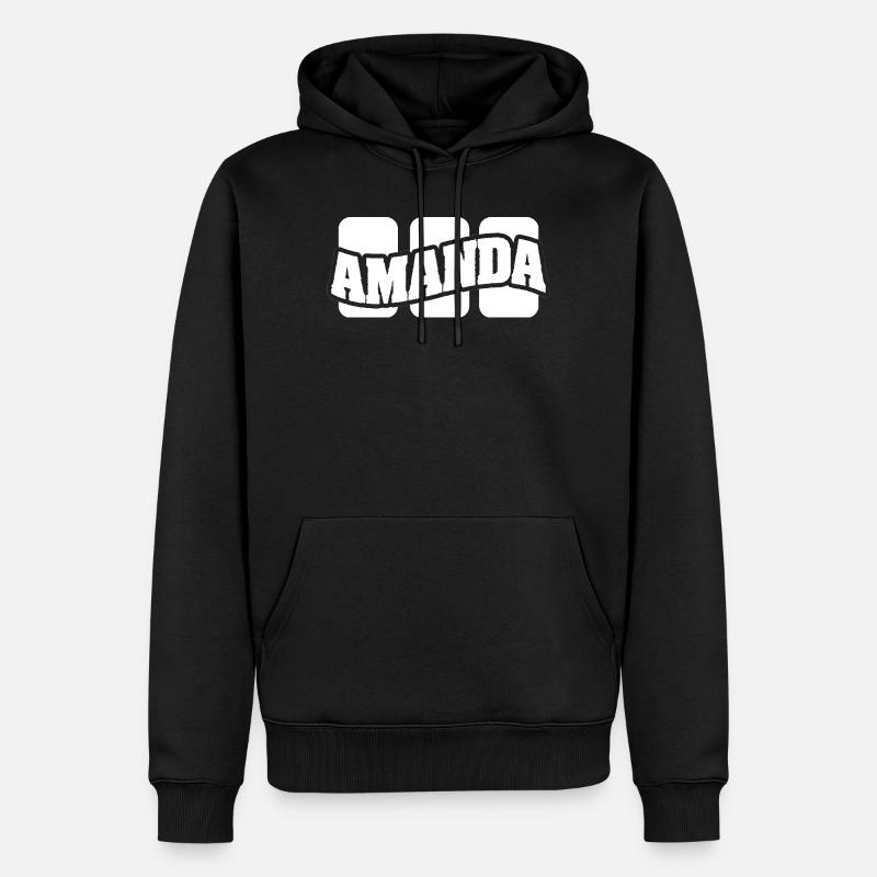 Amanda - Männer Premium Bio Hoodie - Schwarz