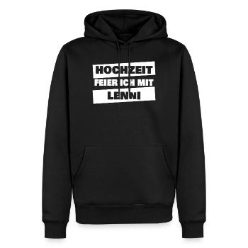 Lenni als Heiraten - Männer Premium Bio Hoodie - Schwarz - Vorne - Nico (187cm)