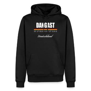 Dangast - Männer Premium Bio Hoodie - Schwarz - Vorne - Nico (187cm)