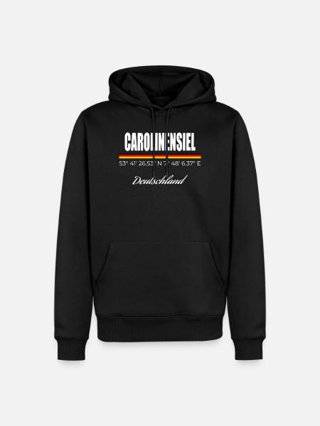 Carolinensiel - Männer Premium Bio Hoodie - Schwarz