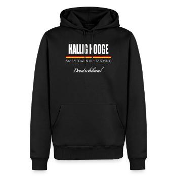 Hallig Hooge - Männer Premium Bio Hoodie - Schwarz - Vorne - Nico (187cm)