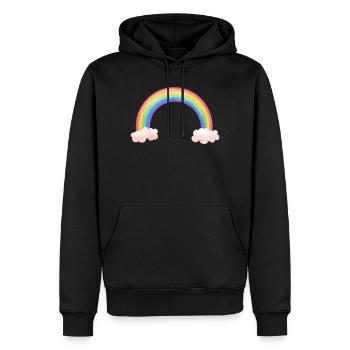 Regenbogenbogen mit Wolken - Männer Premium Bio Hoodie - Schwarz - Vorne - Nico (187cm)