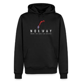 Norwegen Natur Freiheit Skandinavien Design - Männer Premium Bio Hoodie - Schwarz - Vorne - Nico (187cm)