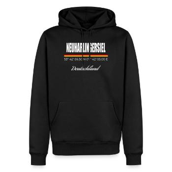Neuharlingersiel - Männer Premium Bio Hoodie - Schwarz - Vorne - Nico (187cm)