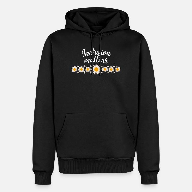 Inclusion matters mit Blütenkette - Männer Premium Bio Hoodie - Schwarz