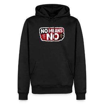 No Means No Consent Awareness Sticker - Sweat à capuche Premium bio Homme - noir - Devant - Nico (187cm)