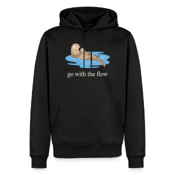 Optez pour le Flow Otter Duo - Sweat à capuche Premium bio Homme - noir - Devant - Nico (187cm)