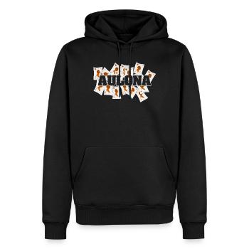 Reine de Cœur Aulona - Sweat à capuche Premium bio Homme - noir - Devant - Nico (187cm)