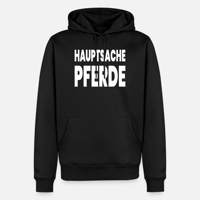 Pferde - Männer Premium Bio Hoodie - Schwarz