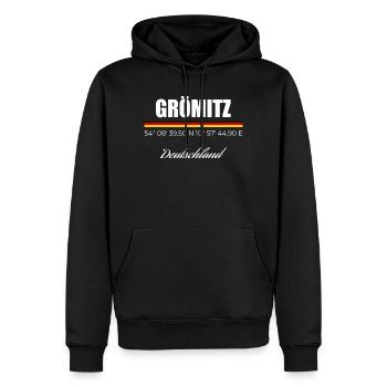 Grömitz - Männer Premium Bio Hoodie - Schwarz - Vorne - Nico (187cm)