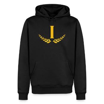 I - Sweat à capuche Premium bio Homme - noir - Devant - Nico (187cm)