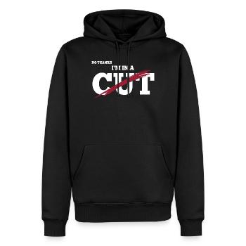 Schnittsaison Bei Reduziertem Kaloriendefizit - Männer Premium Bio Hoodie - Schwarz - Vorne - Nico (187cm)