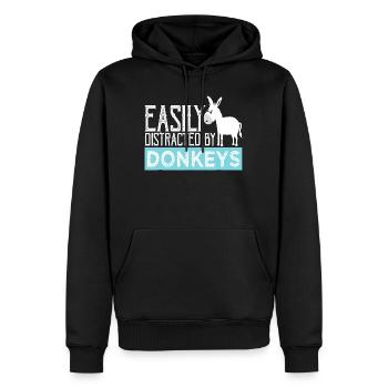 Leicht von Eseln abgelenkt - Männer Premium Bio Hoodie - Schwarz - Vorne - Nico (187cm)