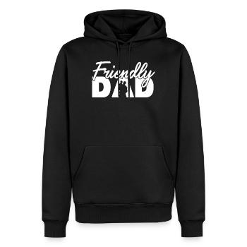 Freundlicher Vater-Silhouette Vater-Kunst - Männer Premium Bio Hoodie - Schwarz - Vorne - Nico (187cm)