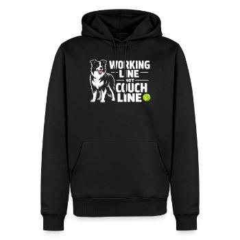 Working line instead of sofa | Border Collie - Men’s Premium Organic Hoodie - black - Front - Nico (187cm)