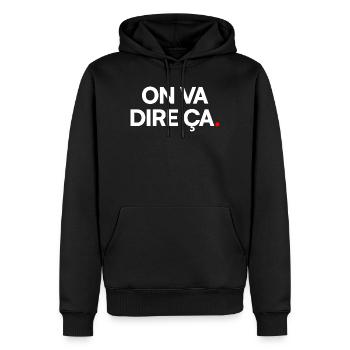 ON VA DIRE. – Expression Sarcastique Minimaliste - Sweat à capuche Premium bio Homme - noir - Devant - Nico (187cm)