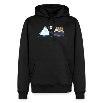Titanic Funny Titanic und Ic-eberg Boop-Parodie - Männer Premium Bio Hoodie - Schwarz - Vorne - Nico (187cm)