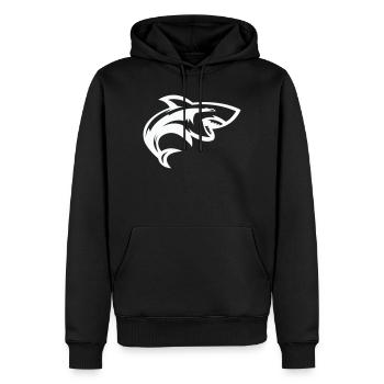 Stilisierter Hai-Kopf - Männer Premium Bio Hoodie - Schwarz - Vorne - Nico (187cm)