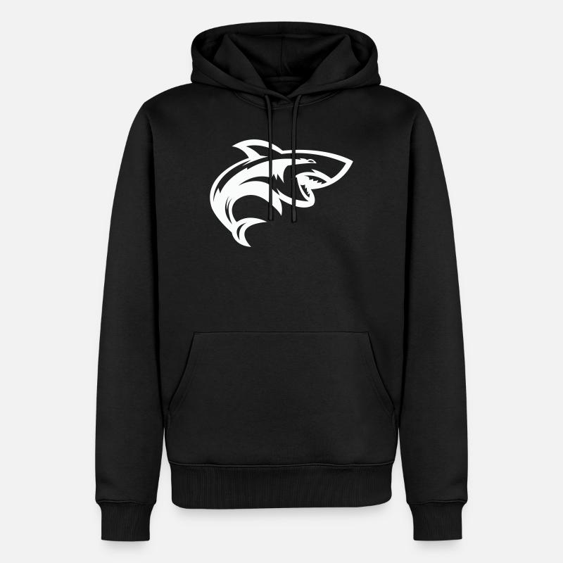Tête de requin stylisée - Sweat à capuche Premium bio Homme - noir