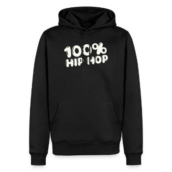 100,-_hip_hop- - Sweat à capuche Premium bio Homme - noir - Devant - Nico (187cm)